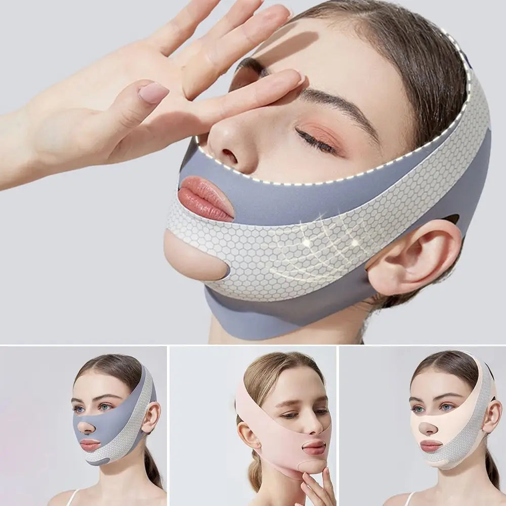Adjustable Face Sculpting Sleep Mask Breathable Elastic V Line Shaping Mask Slimming Strap Skin Care Lifting Tightening Mask